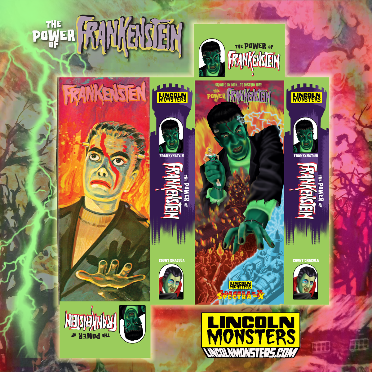Lincoln Monsters Packaging Reveal “The Power of Frankenstein”